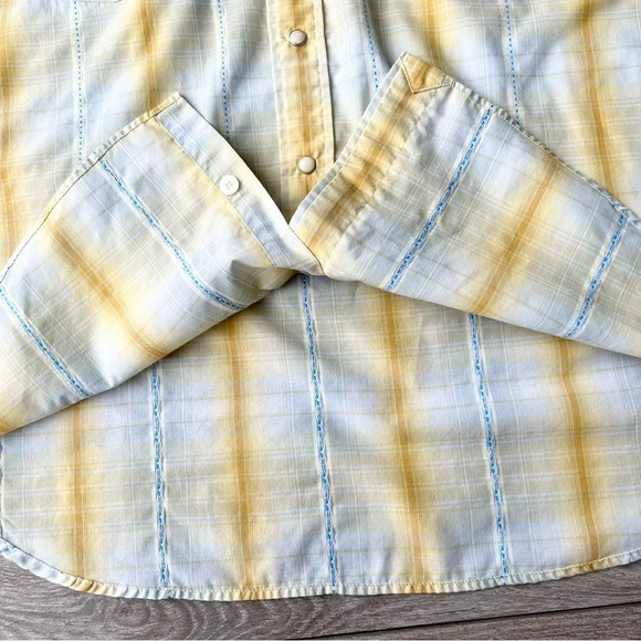 Salty Cotton Blend Plaid Western Button Down Shirt - Picture 6 of 13